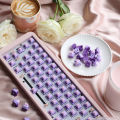 QUKAM Star Chen Flower Purple Switch 3 Pin 50gf Tactile Switch With Dustproof Stem Compatible with MX Mechanical Keyboard DIY.