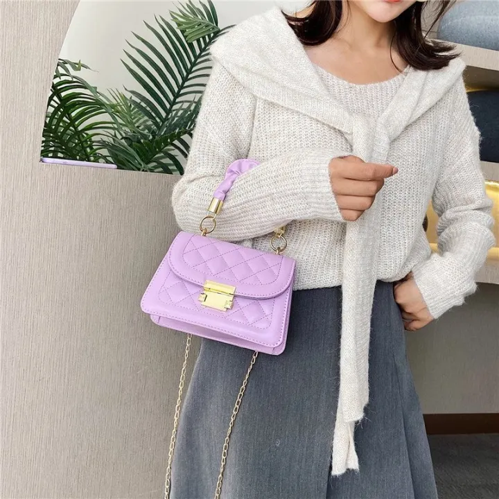 2024%20Summer%20New%20Fashion%20Chain%20Bag%20Bag%20Women's%20Niche%20Crossbody%20Small%20Square%20Bag%20Simple%20Quilted%20Armpit%20Bag%20Shoulder%20Bag%20-%20Image%203