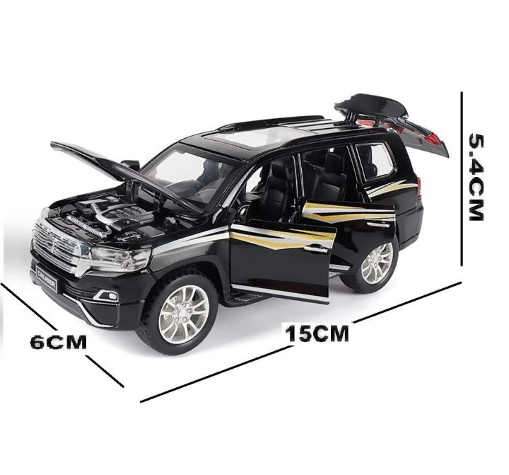 Toyota%20Land%20Cruiser%20Diecast%201:32%20Scale%206%20Open%20Premium%20Model%20Vehicle%20Metal%20Toy%20Model%20Pull%20back%20Sound%20Light%20-%20Image%203