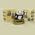 Compatible with LEGO National Treasure Panda Huahua Guo Lai Menglan model ornaments children's puzzle building block toys gifts. 