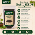 EDNFY Premium Basil Seeds (Tokma Dana) | 100% Natural Sabja Seeds | High Fiber Healthy Superfood.