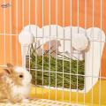 Rabbit Hay Feeder Bunny Hay Holder Storage Less Wasted Guinea Pig Hay Feeder White. 