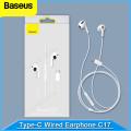 BASEUS Encok C17 Type-C Wired In-ear Earphone Type C Audio Jack with Microphone with Volume Control in Ear For Samsung Huawei Xiaomi Mobile Phone - Ear Phone - Headphone. 