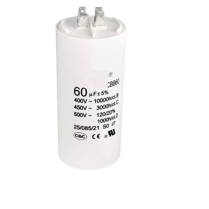 CBB60%20Run%20Capacitor%2060uF%20450V%20AC%20Double%20Insert%2050/60Hz%20Cylinder%20%20White%20for%20Air%20Compressor%20Water%20Pump%20Motor%20-%20Image%202