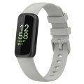For Fitbit Inspire 3 Solid Color Silicone Watch Band, Size:L.