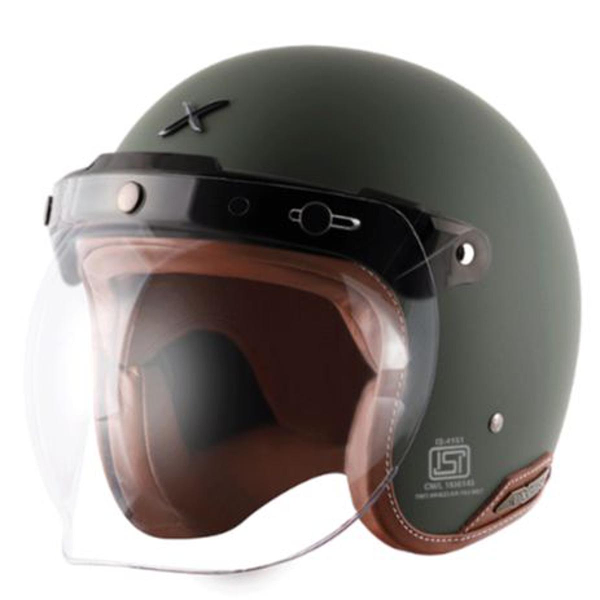Axor Retro Jet Matt Battle green Certified Helmet