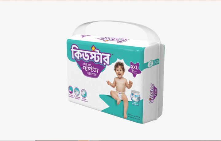 Kidstar Ultra Soft Baby Pant Diaper Extra Extra Large (XXL) 24Pcs Pack (15-25 Kg) for Kids Dryness, Safety and Comfortable Pampers
