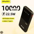 Awei P10K 10000mAh Fast Charing Powerbank 22.5W Power Bank.