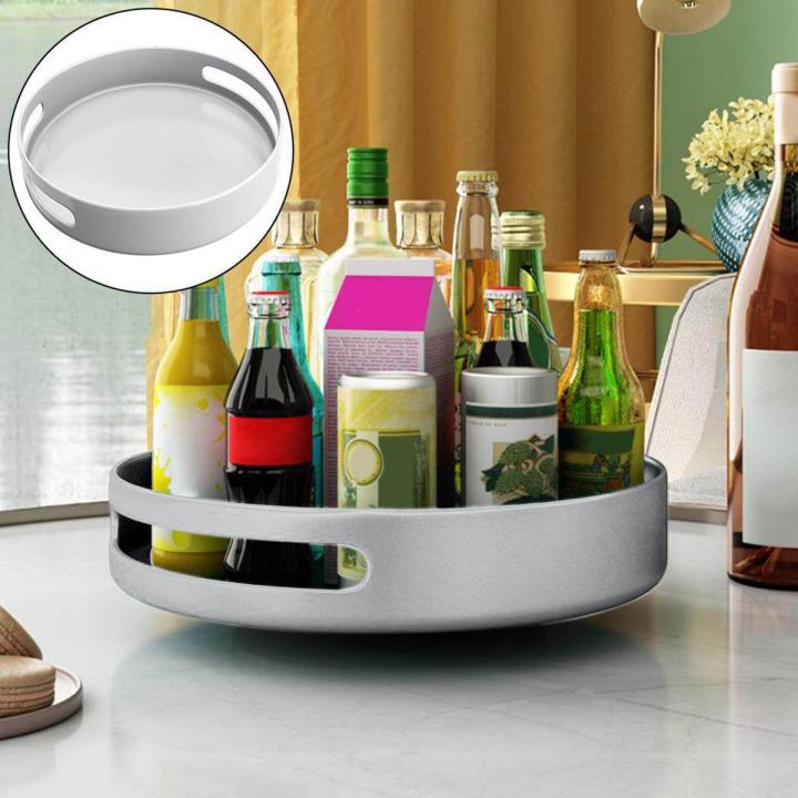 Rotating Storage Tray Turntable Organizer Carbon Steel Rotatable Spice Racks Turntable Kitchen Organizer for Pantry Office Bathroom Vanity Makeup