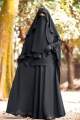 Elevate Your Style with the New Exclusive Designed 4 Part Dubai Sunnati Burkah - Featuring Hoody Niqab and Double Part Extra Long Hijab.