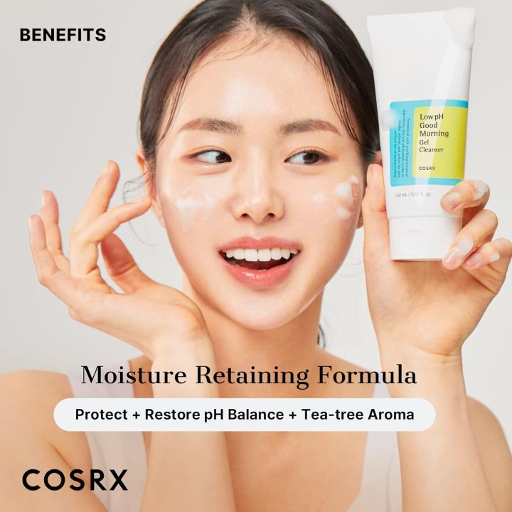 COSRX%20Low%20pH%20Good%20Morning%20Gel%20Cleanser%20150ml%20Daily%20Mild%20Face%20Cleanser%20for%20Sensitive%20Skin%20with%20BHA%20&%20Tea-Tree%20Oil,%20PH%20Balancing%20%7C%20Korea%20-%20Image%208