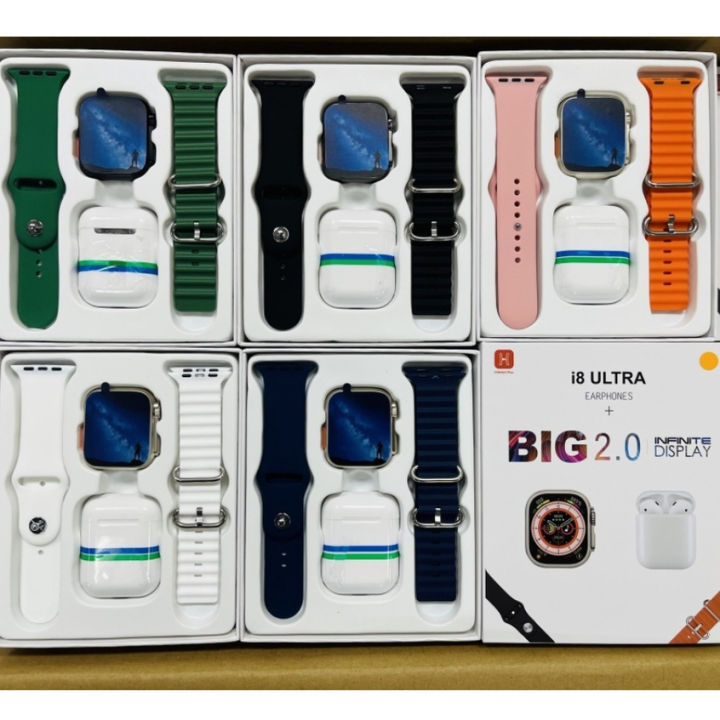 New%20i8%20Ultra%20Big%202.0%20Infinite%20Display%20Dual%20Band%20Smartwatch%20With%20Earbuds%20-%20Image%204