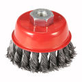 75mm 3" Steel Wire Wheel Knotted Cup Brush Rotary Steel Wire Brush Crimp Cup Wheel For Angle Grinder. 