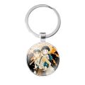 glass cabochon keychain Bag Car key chain Ring Holder Charms keychains Gifts Grave of the Fireflies. 
