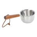 Butter Warmer, Mini Butter Warmer Wooden Handle 3 Layers Dual Spout for Kitchen. 