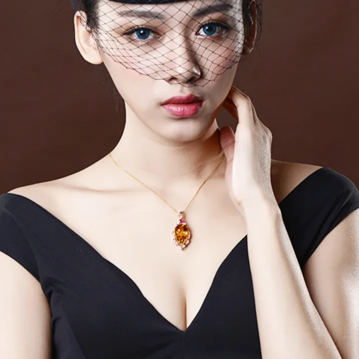Live%20Pendant%2018K%20gold-plated%20temperament%20pear-shaped%20large%20loose%20stone%2022%20carat%20Brazilian%20citrine%20pendant%20necklace%20-%20Image%204