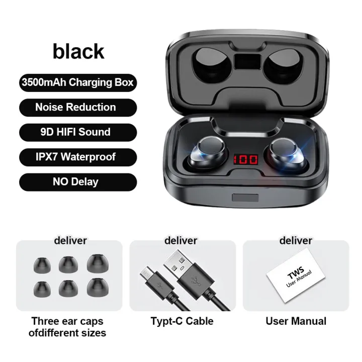 TWS-X10%20Wireless%20Bluetooth-Compatible%205.0%20Headset%20Whit%20Charging%20Box%20Headphone%20Stereo%20Waterproof%20Earbuds%20Earphone%20With%20Microphone%20-%20Image%203