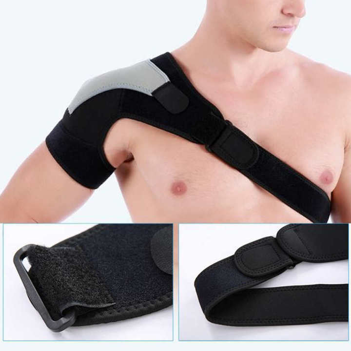 Sport%20Bandage%20Adjustable%20Shoulder%20Pad%20Protection%20Strain%20Protective%20Gear%20Right%20Protector%20Gray%20-%20Image%203