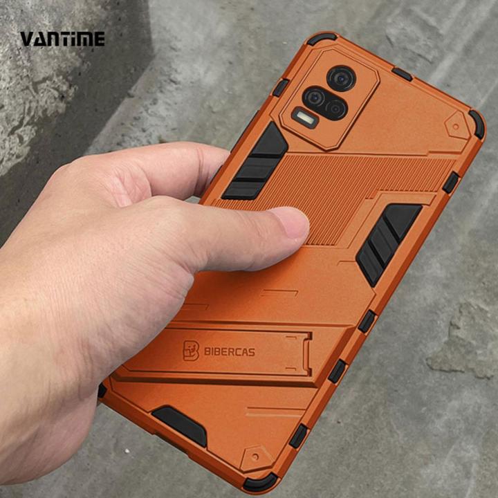 Vantime for Vivo V21e Case Kickstand Ultra Thin Shockproof Matte Back Cover