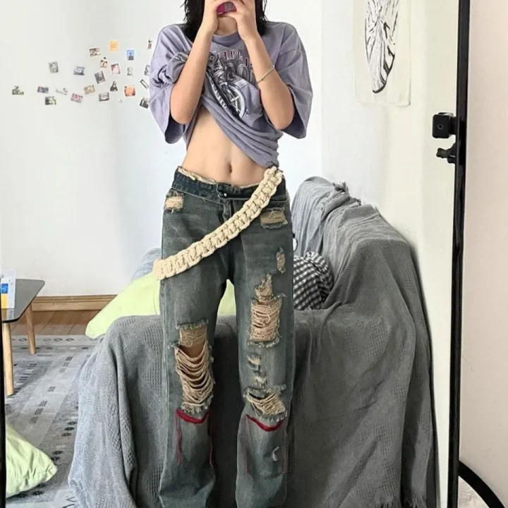 Women's%20National%20Fashion%20Ripped%20JeansinsTrendy%20American%20High%20Street%20Small%20ManhiphopHot%20Girl%20Pants%20Baggy%20Straight%20Trousers%20-%20Image%203