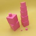 Montessori Learning Pink Tower Stacking Cubes Size Sorting Matching Game Brain. 