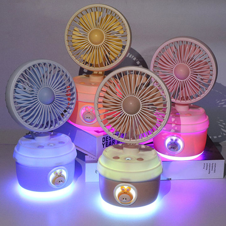 Light spray, small fan, USB charging, three levels of wind angle, adjustable wind angle, summer student dormitory desktop cooling fan