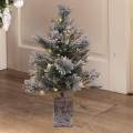 Artificial Christmas Tree with Lights Wooden Base for Bedroom Porch Garden 450mmx450mmx680mm. 