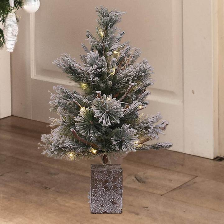 Artificial%20Christmas%20Tree%20with%20Lights%20Wooden%20Base%20for%20Bedroom%20Porch%20Garden%20450mmx450mmx680mm%20-%20Image%204