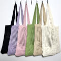Polyester Fiber Shoulder Bag Eco Friendly Crochet Tote Shopper Handbag for Casual Women Shopping Travel. 