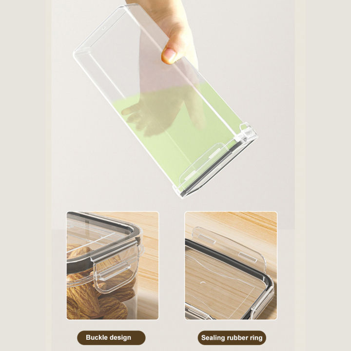 Qiunery%208%20Pcs%20Airtight%20Food%20Storage%20Containers%20With%20Labels%20Baking%20Storage%20Set,%20Sealed%20Jar%20Grain%20Storage%20Box,%20Clear%20Dry%20Food%20Canisters%20For%20Kitchen,%20Pantry,%20Restaurant%20-%20Image%202