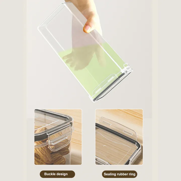 Qiunery%208%20Pcs%20Airtight%20Food%20Storage%20Containers%20With%20Labels%20Baking%20Storage%20Set,%20Sealed%20Jar%20Grain%20Storage%20Box,%20Clear%20Dry%20Food%20Canisters%20For%20Kitchen,%20Pantry,%20Restaurant%20-%20Image%202