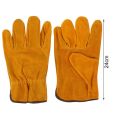 1 Pair Gardening Welding Safety Gloves Faux Leather Garden Non-slip Work Gloves Keep Warm Soft Outdoor Worker Full Finger Gloves.