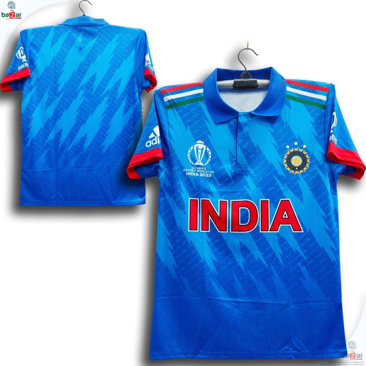 India World Cup Cricket Jersey For Men - Half Sleeve Collar Polo - India Cricket Jersey 2026-27
