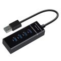 High Speed usb hub super fast 4 port usb hub Cable 30cm Adapter usb 3.0 hub for PS4 Slim/Pro Computer Laptop PC / High Speed USB 3.1 4 Port USB 3.0 Hub for PC Laptop Tablet - Black.