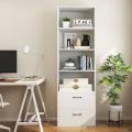 Nice Furniture 4 Shelf Bookcase with 2 Drawers, Tall Bookshelves and Bookcases, Vertical Bookshelf Tower, Wood Storage Shelves, Modern Book Shelf for Bedroom, Living Room, Home Office 72/18. 