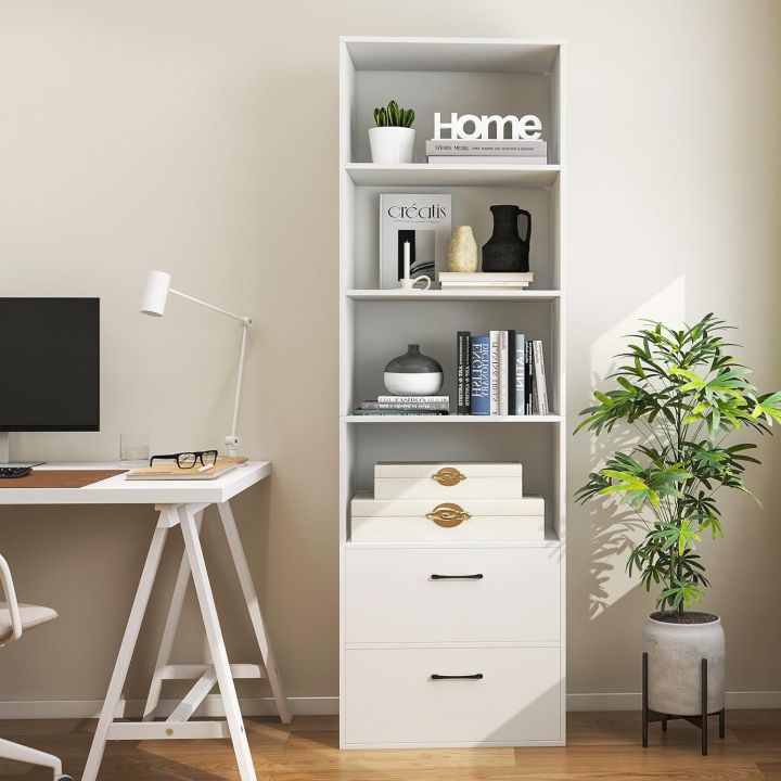 Nice%20Furniture%204%20Shelf%20Bookcase%20with%202%20Drawers,%20Tall%20Bookshelves%20and%20Bookcases,%20Vertical%20Bookshelf%20Tower,%20Wood%20Storage%20Shelves,%20Modern%20Book%20Shelf%20for%20Bedroom,%20Living%20Room,%20Home%20Office%2072/18%20-%20Image%205