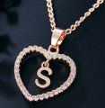 Letter S Alphabet Pendant With Chain Necklace. 