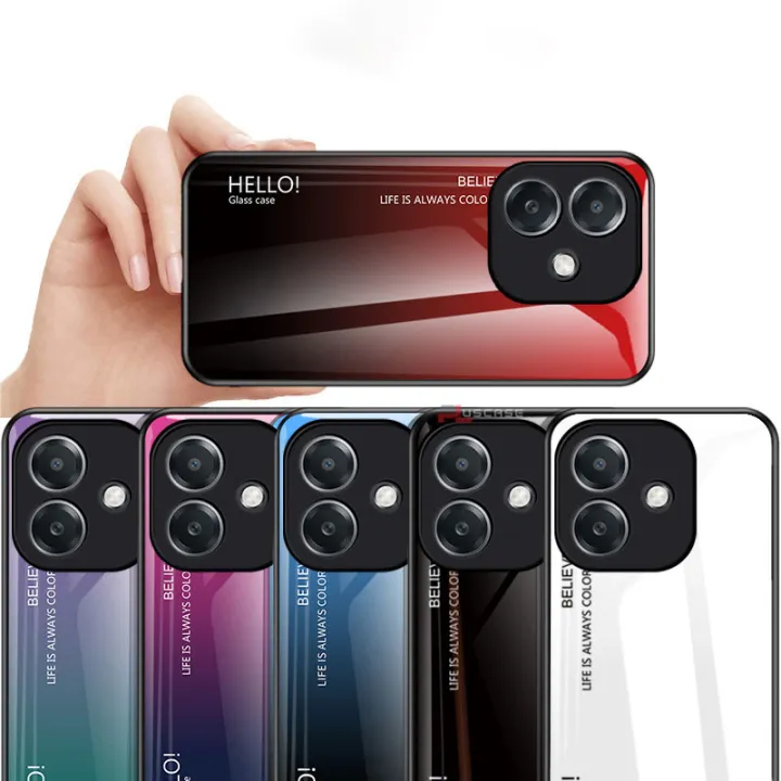 PlusCase%20for%20OPPO%20A3%20A3x%204G%205G%20Case%20Glass%20Hard%20Gradient%20Painted%20Shockproof%20Phone%20Back%20Cover%20-%20Image%204