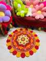 3ft Jute & Cotton Print Chaka mat/Rugs.