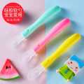 (1 Pcs) Baby Silicone Feeding Spoon with Long Handle Infant Spoon Safty Tableware Silicone utensils set for Children.
