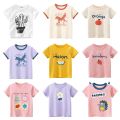 Kids T Shirts Summer Boys Girls Children Short Sleeve T-Shirt P2023rint Baby Boy Child Girl Tees White Yellow Toddler Clothing Tops.