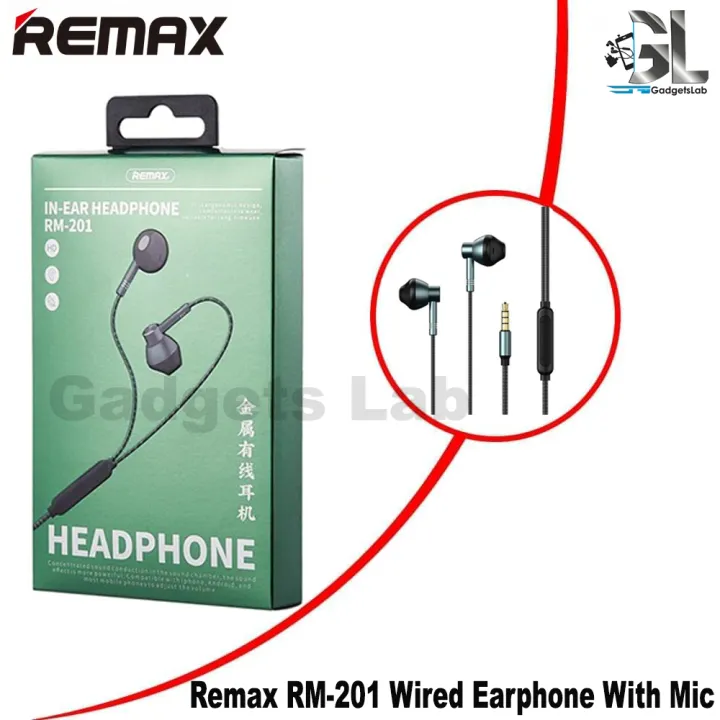Remax RM-201 তারযুক্ত ইয়ারফোন সাথে মাইক | Daraz.com.bd