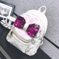 Shining Sequins Bowknot Women Backpack Girls Small Party Shoulder Schoolbag.