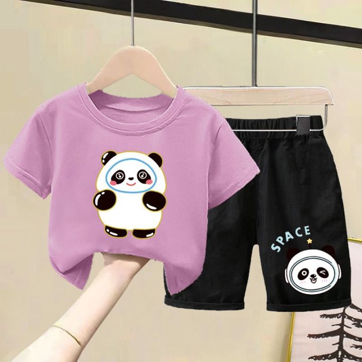 100%25Cotton%20Boys'%20and%20Girls'%20Suit%20Children's%20Summer%20Short%20SleeveTT-shirt%20Baby%20Shorts%20Children%20Cartoon%20Two%20Piece%20Set%20-%20Image%202