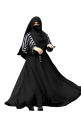 Dubai cherry fabric Step 3 gown Borka Full set ( Borka+ hijab.