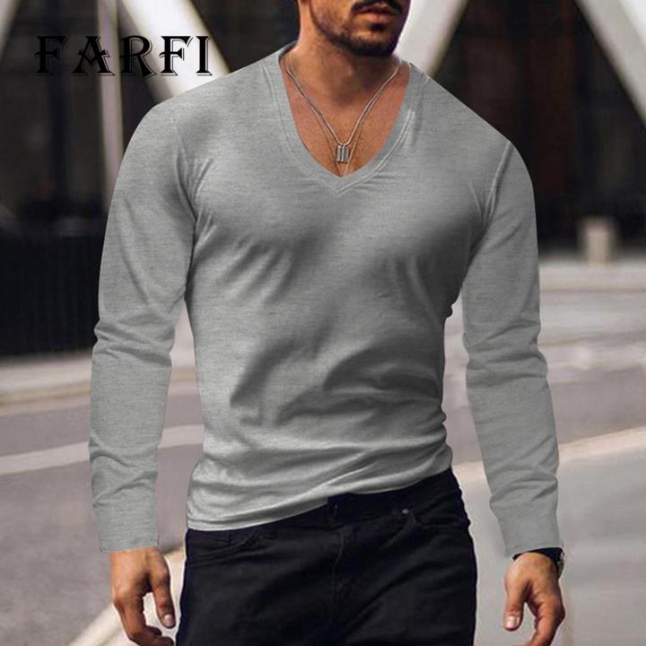 Men%20V-neck%20T-shirt%20Men%20V-neck%20Long%20Sleeve%20T-shirt%20Solid%20Slim%20Fit%20High%20Elastic%20Pullover%20Tops%20Breathable%20Thin%20Stwear%20Casual%20Men%20T-shirt%20-%20Image%204