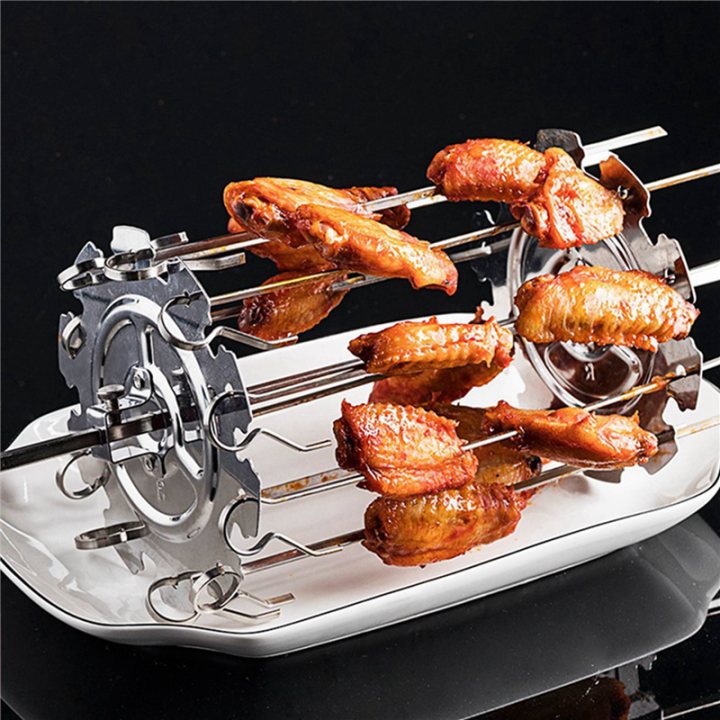 JAERBEE%202X%20304%20Stainless%20Steel%20Rotating%20Grill%20Skewers%20BBQ%20Grill%20Cage%20Air%20Fryer%20Lamb%20Skewers%20Grill%20Electric%20Oven%20Accessories,25cm%20-%20Image%206