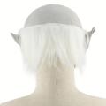 （New）Uniex cary Old Demon with White Eyebrow Mak Latex Cotume Head Mak for Halloween Party Prop. 