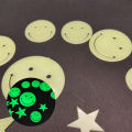 Radiant round smiling face, star patch, children's student room dormitory fluorescent three-dimensional wall sticker, luminous sticker.