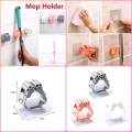 1pcs- Wall Mounted Mop Organizer Holder Brush Broom Hanger Home Storage Rack Bathroom Suction Hanging Pipe Hooks Household Tools.